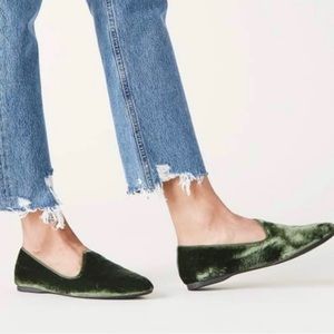 Birdies Heron Olive Green Velvet